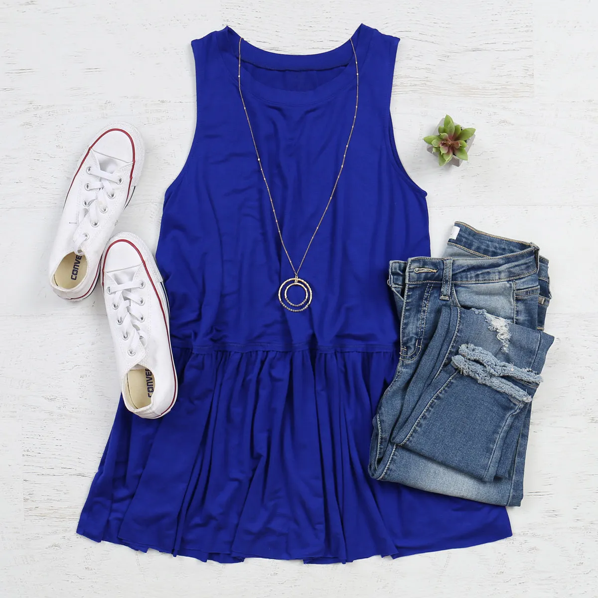 Sleeveless Peplum Tunic