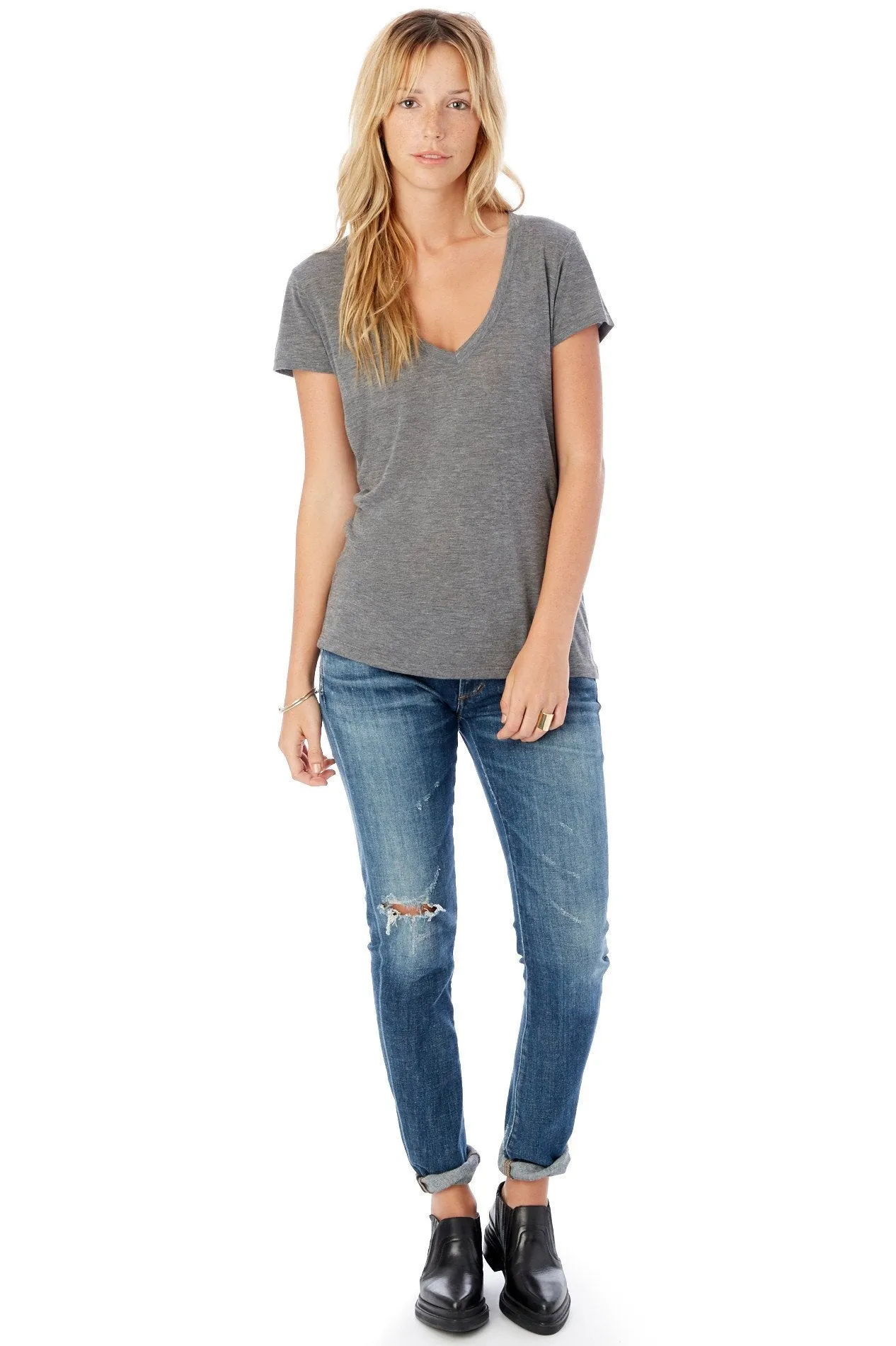 Slinky V-Neck in Ash Heather