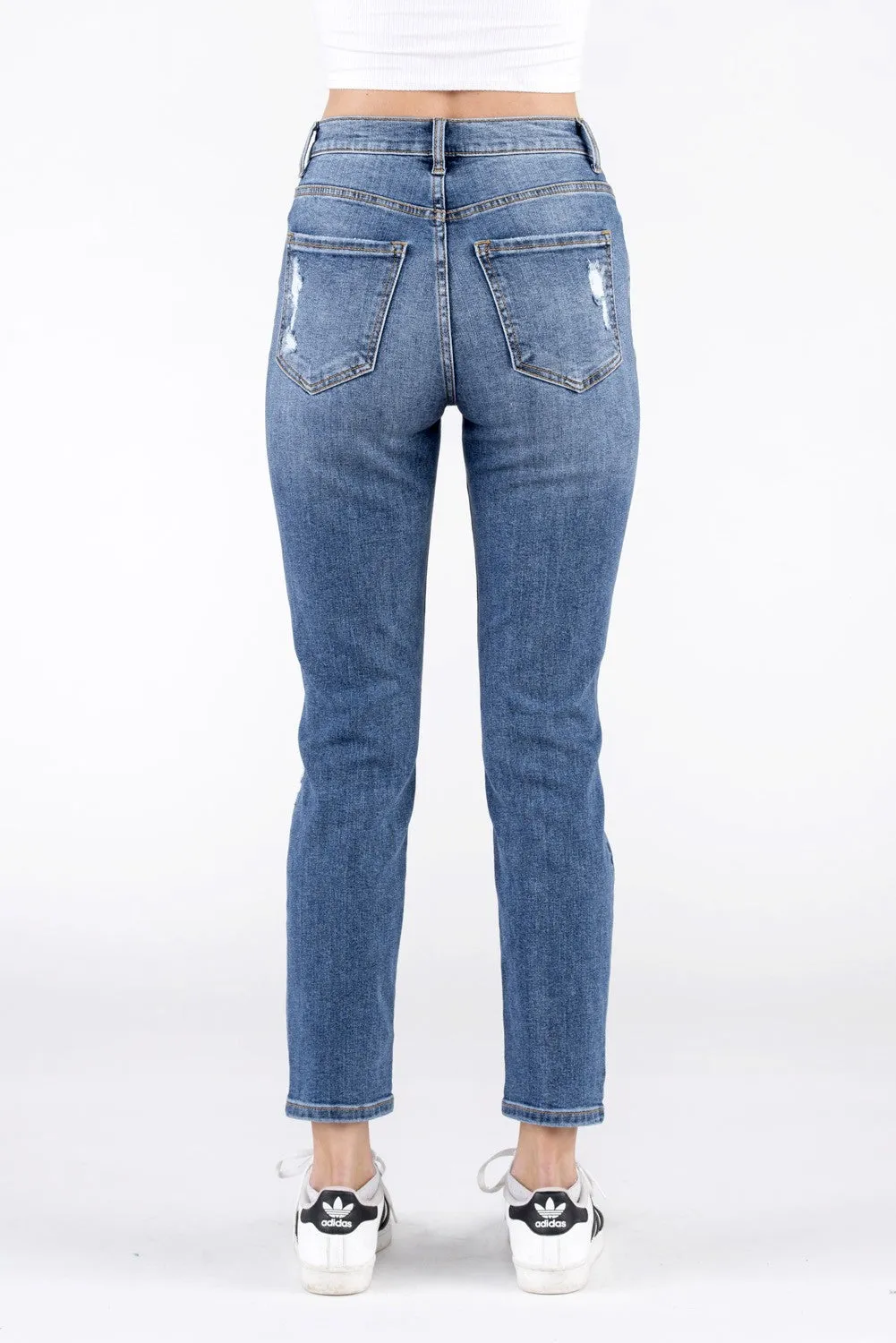 Sneak Peek 90's Skinny High Rise Distressed Jeans