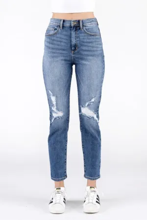 Sneak Peek 90's Skinny High Rise Distressed Jeans