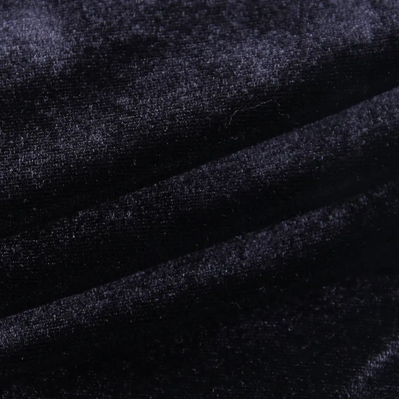Square Collar Velvet Gloves Party Bodycon Midi Dresses