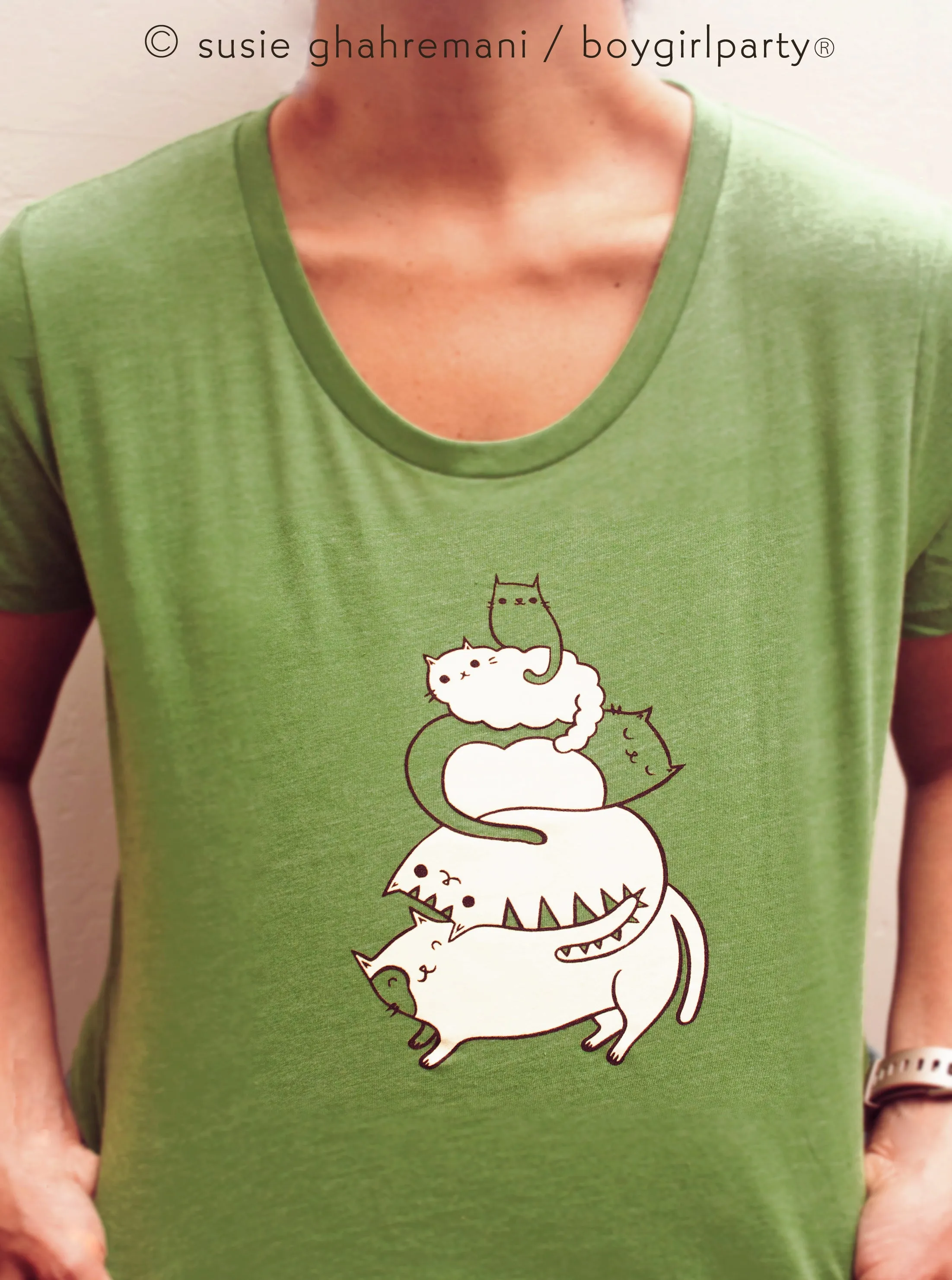 Stack the Cats T-shirt by Susie Ghahremani / boygirlparty® - Eco-friendly Tshirt