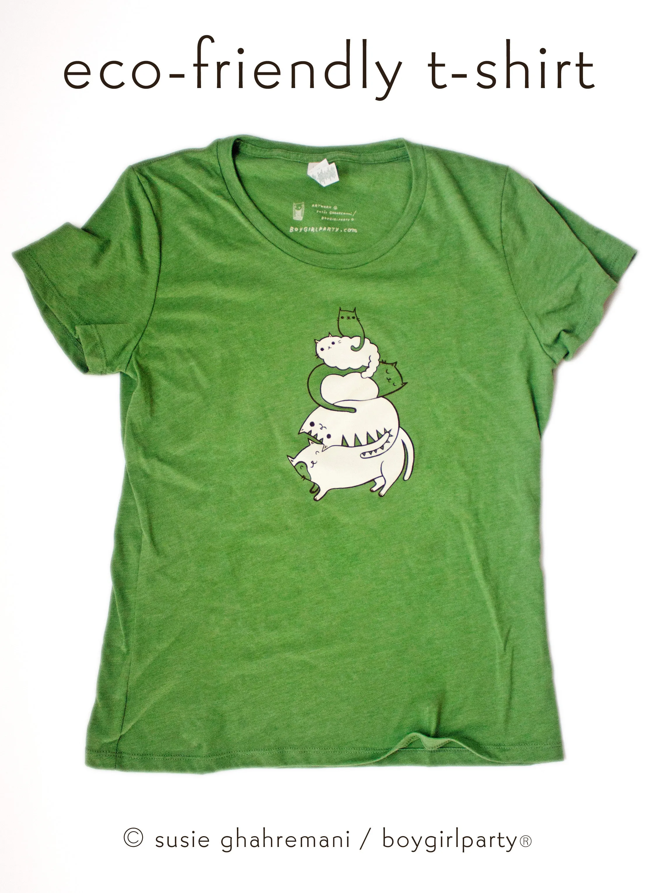 Stack the Cats T-shirt by Susie Ghahremani / boygirlparty® - Eco-friendly Tshirt