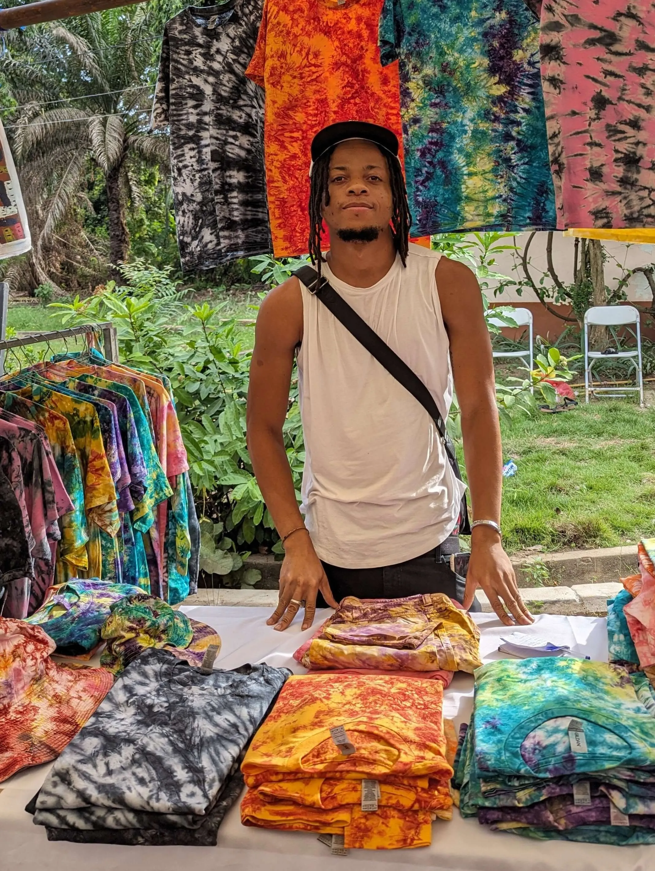 Starry Night Black Tie Dye Cotton T-Shirt