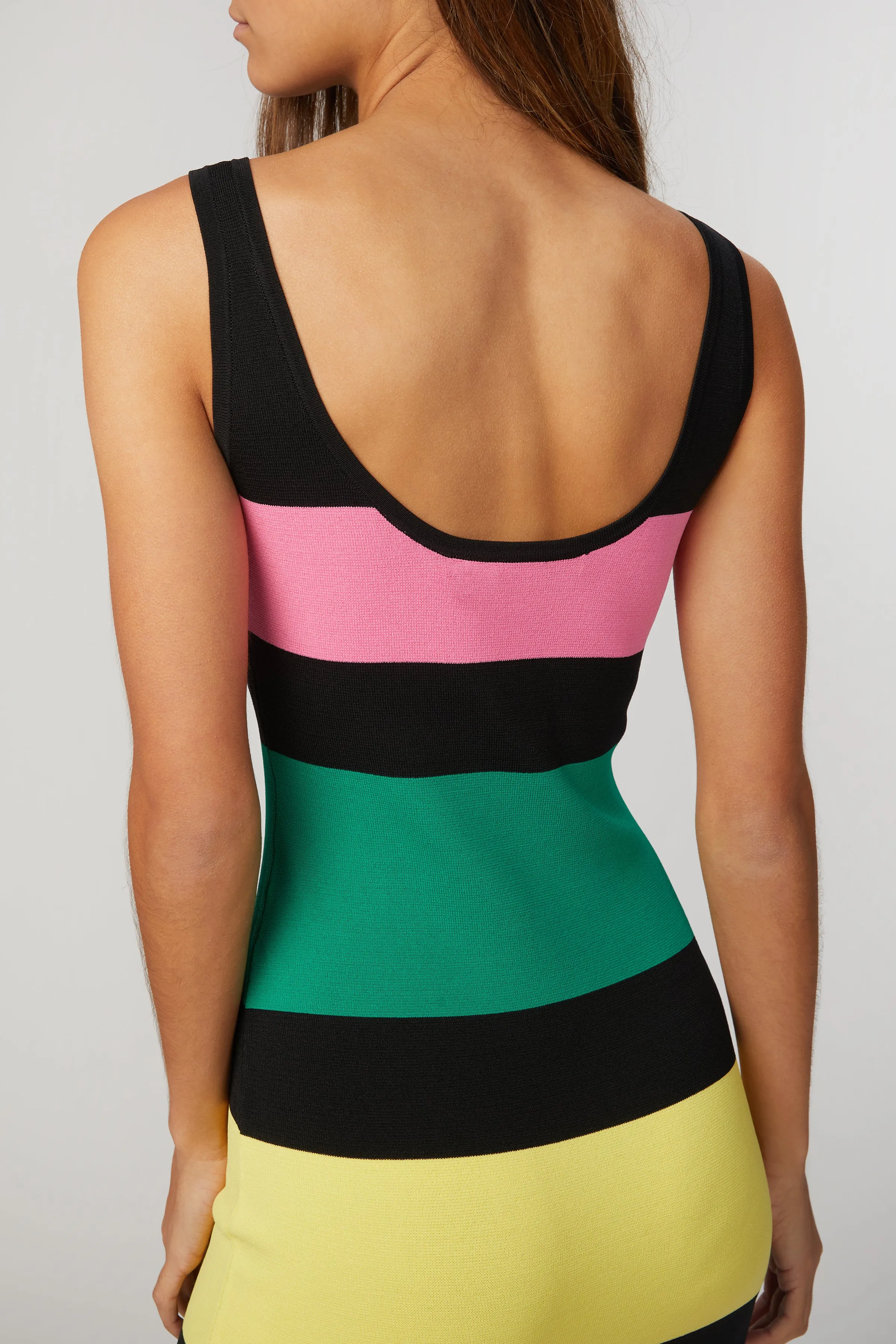 STRIPED BODYCON MIDI DRESS