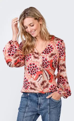 Summum V-Neck Bold Flower Top