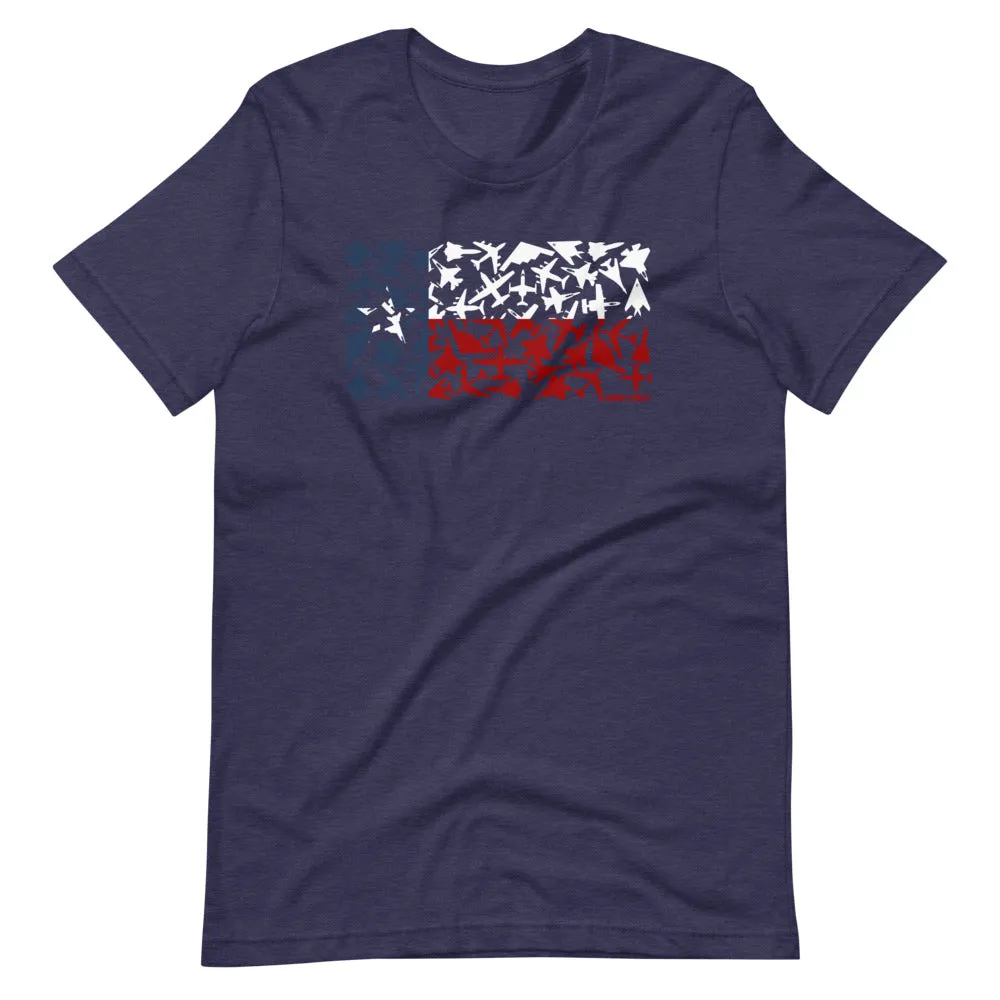 Texas Airplane Flag Short Sleeve T-Shirt