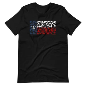 Texas Airplane Flag Short Sleeve T-Shirt