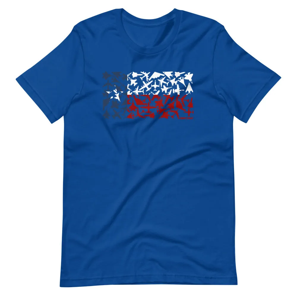Texas Airplane Flag Short Sleeve T-Shirt