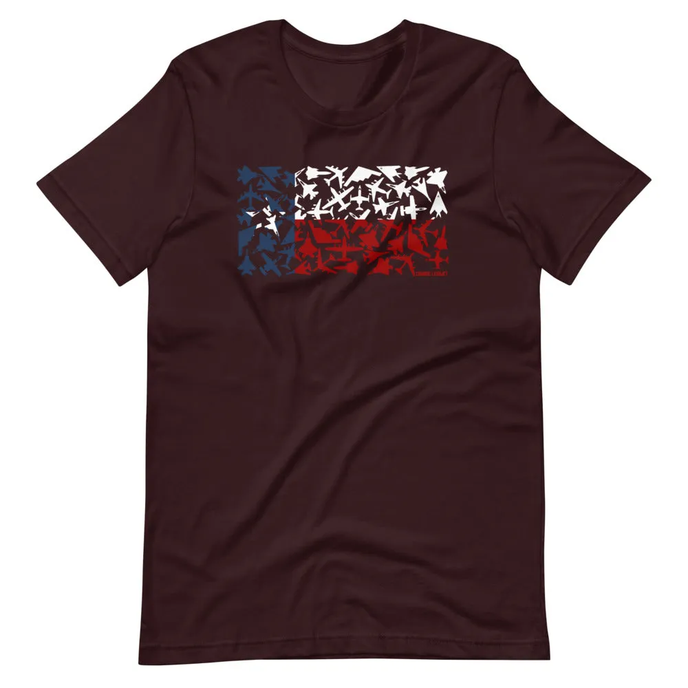 Texas Airplane Flag Short Sleeve T-Shirt