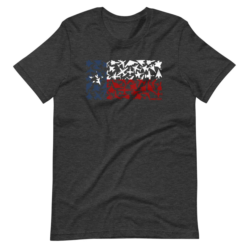 Texas Airplane Flag Short Sleeve T-Shirt
