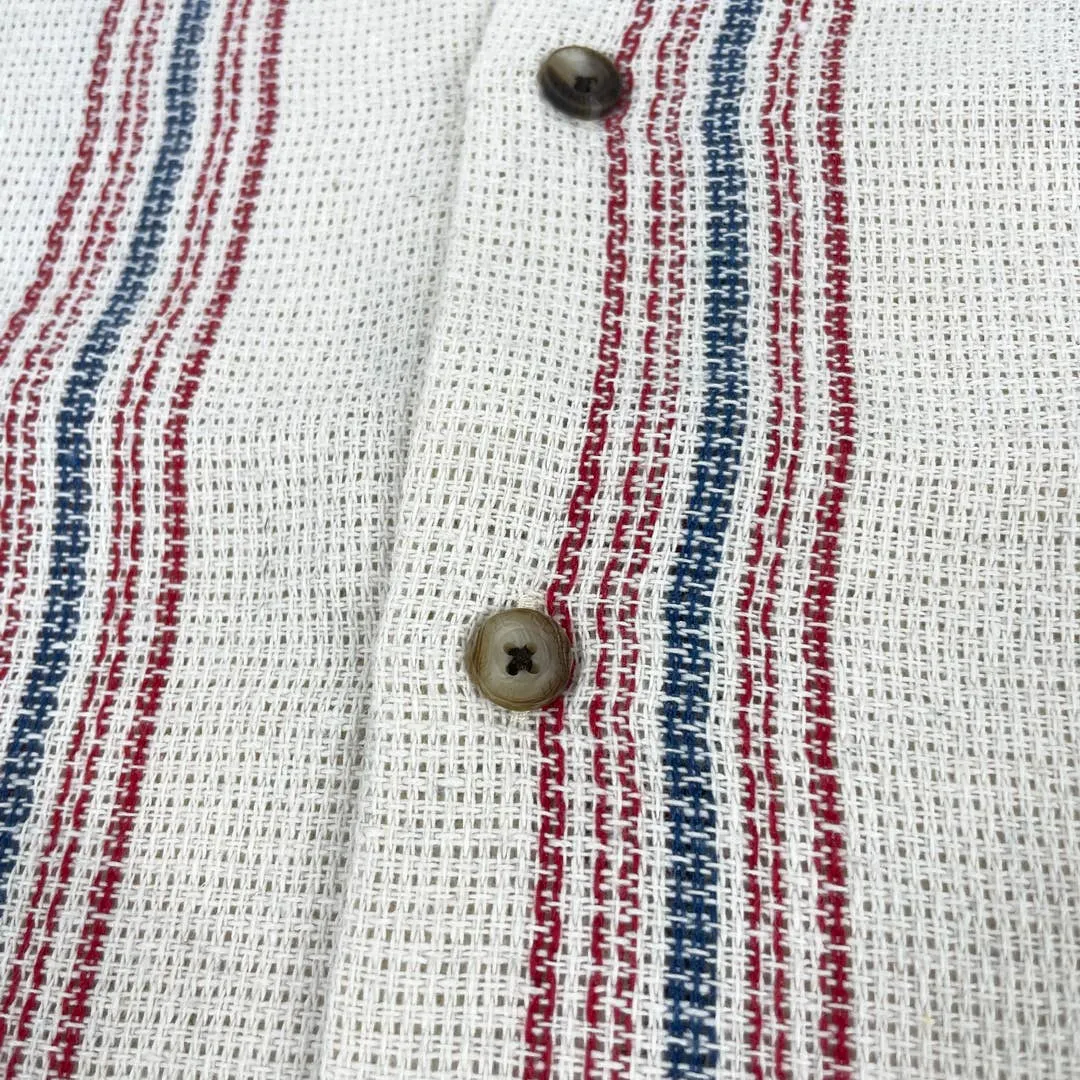 Textured Striped Top- Red/Cream