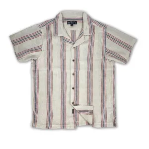 Textured Striped Top- Red/Cream