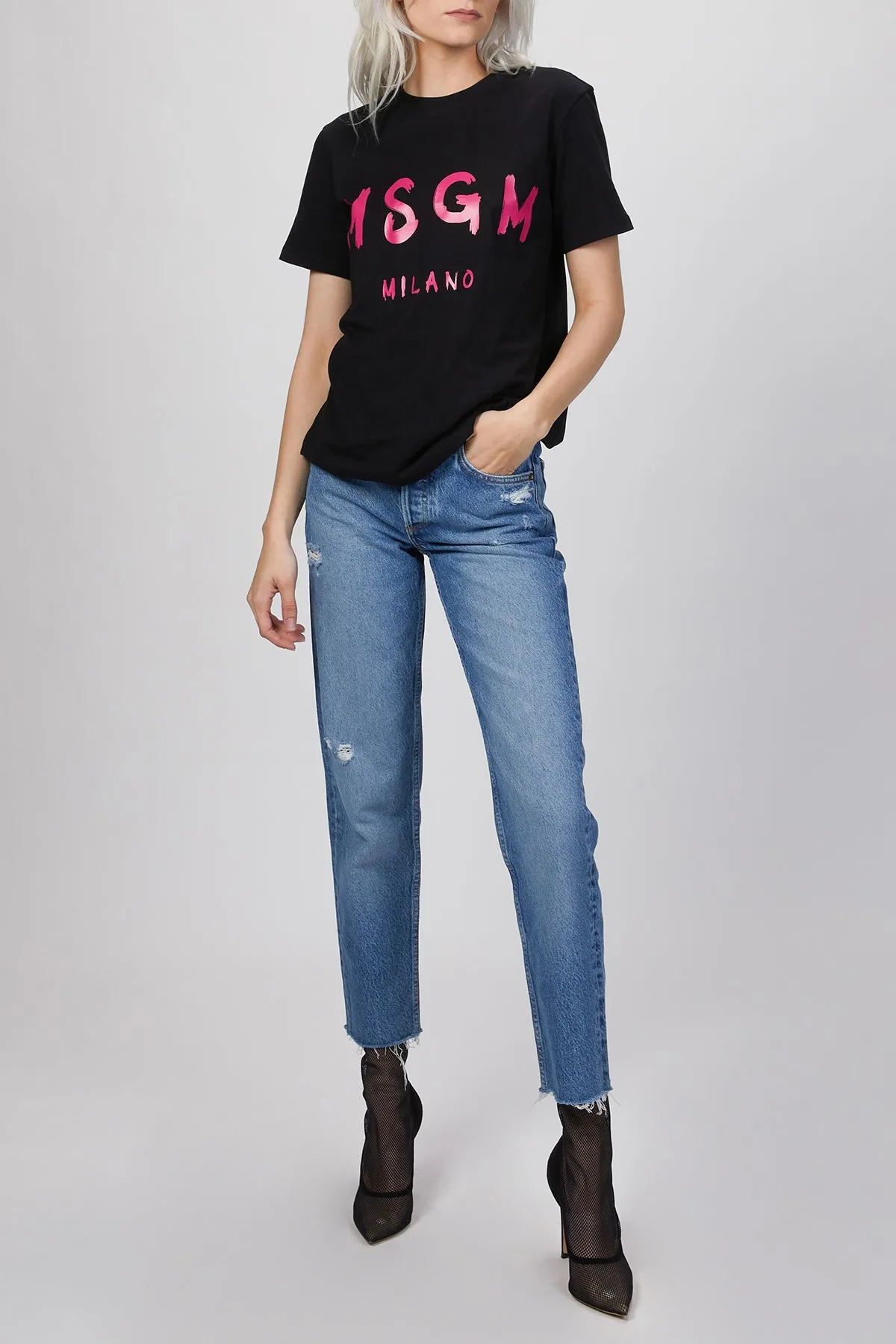 THE TOMMY CROPPED MID-RISE STRAIGHT-LEG JEANS