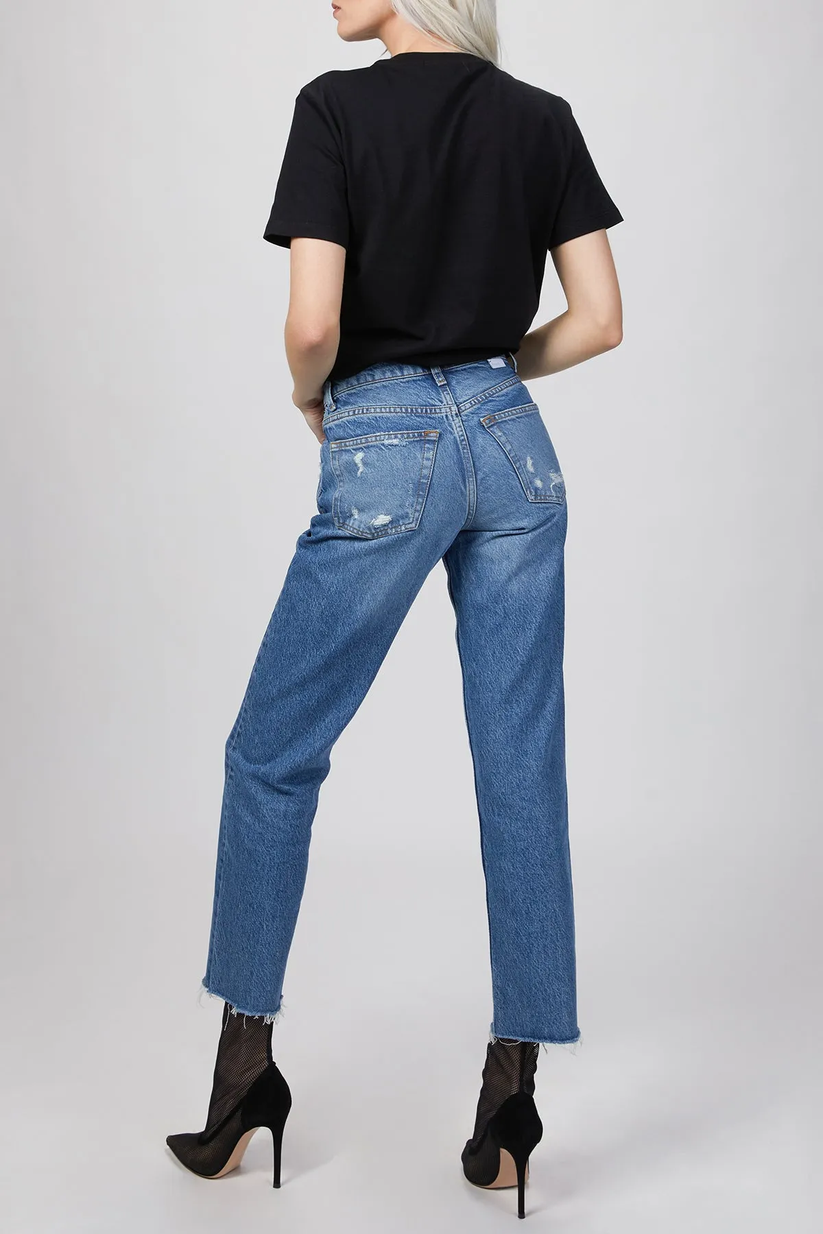 THE TOMMY CROPPED MID-RISE STRAIGHT-LEG JEANS