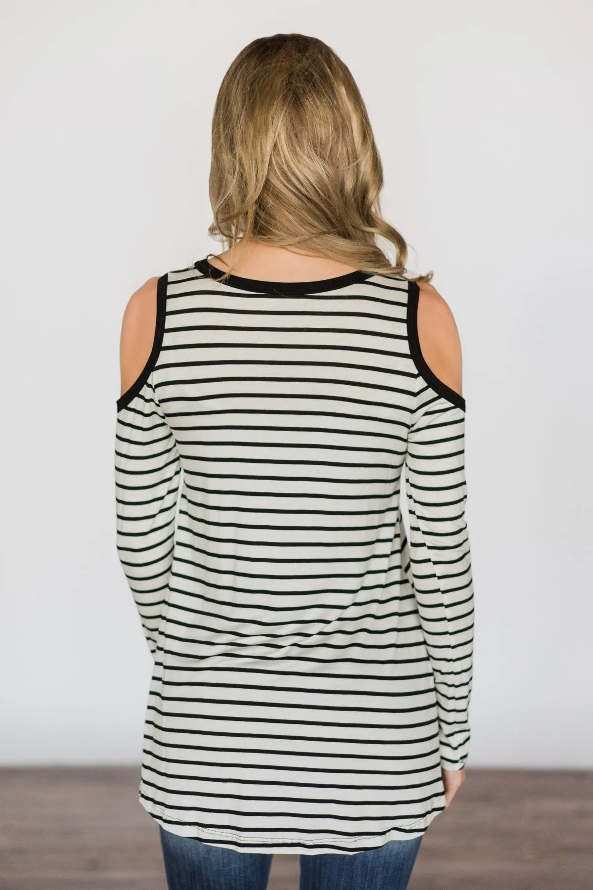 Tied Up Over You Long Sleeve Striped Top