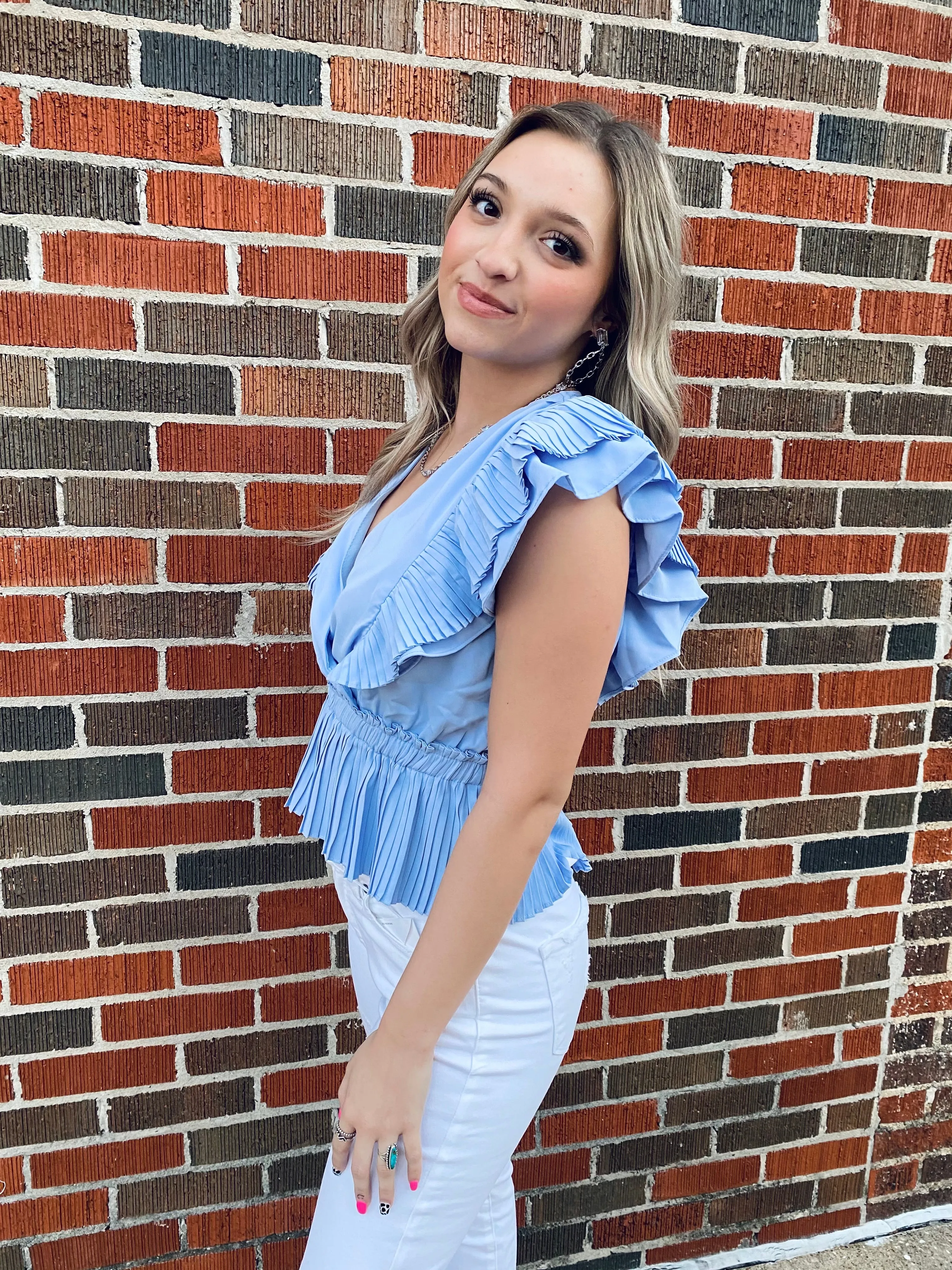 Timeless Beauty Top: Sky Blue