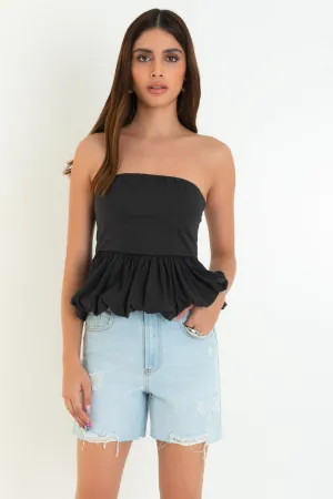 Top tubo con peplum globo