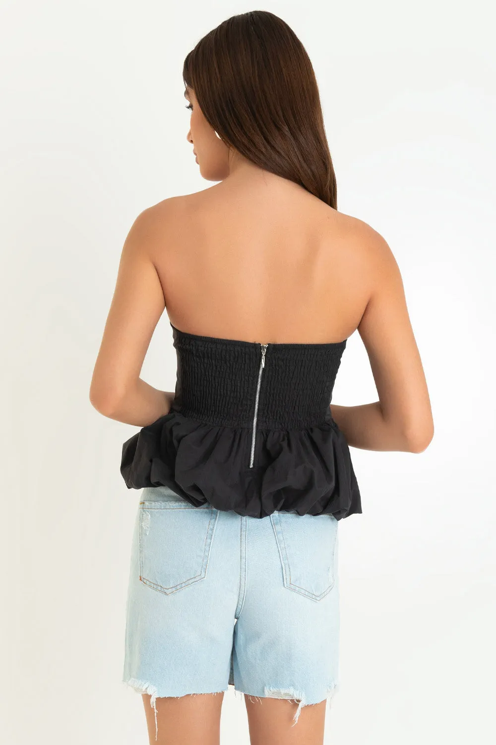 Top tubo con peplum globo