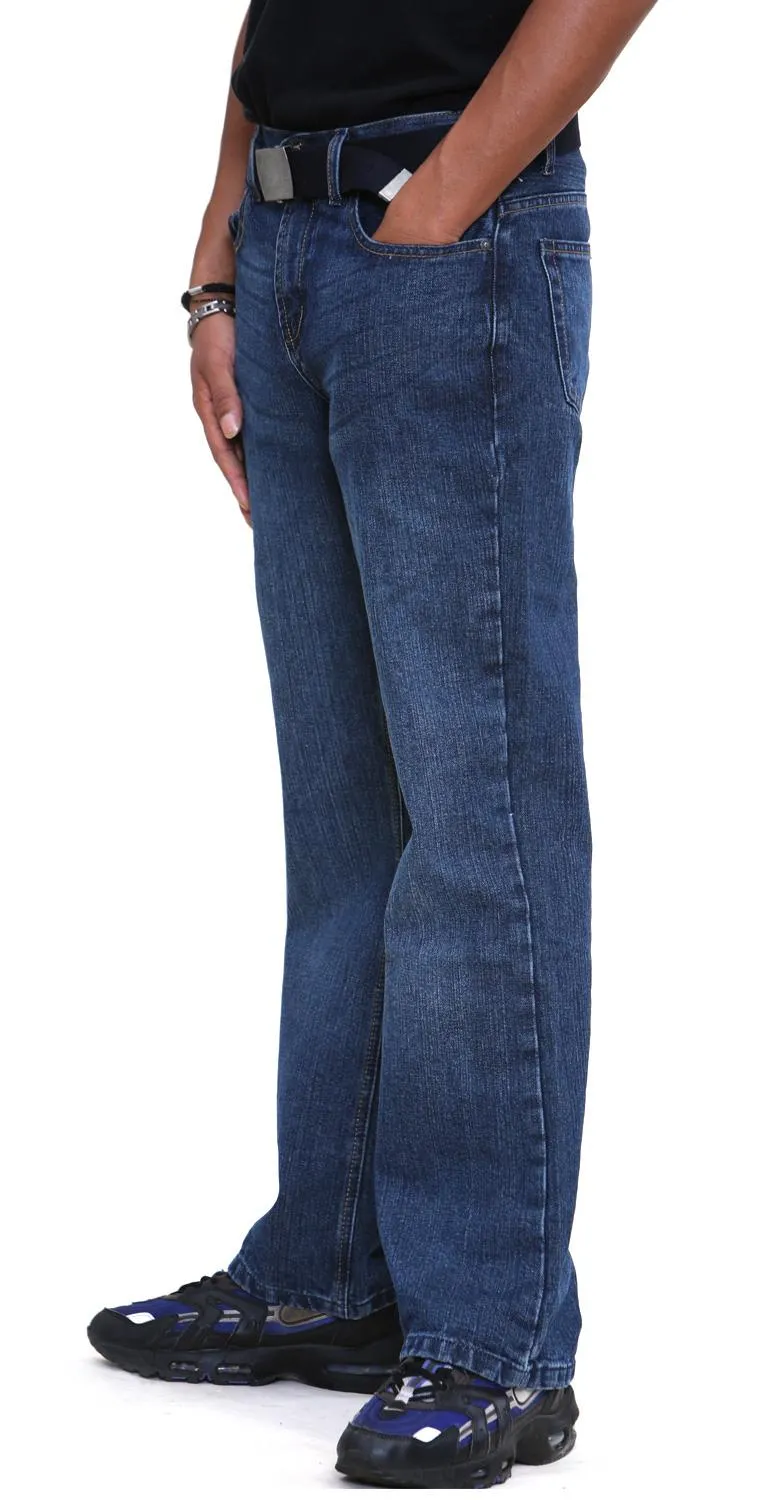 True Face Men Straight Leg Jeans With Free Belt