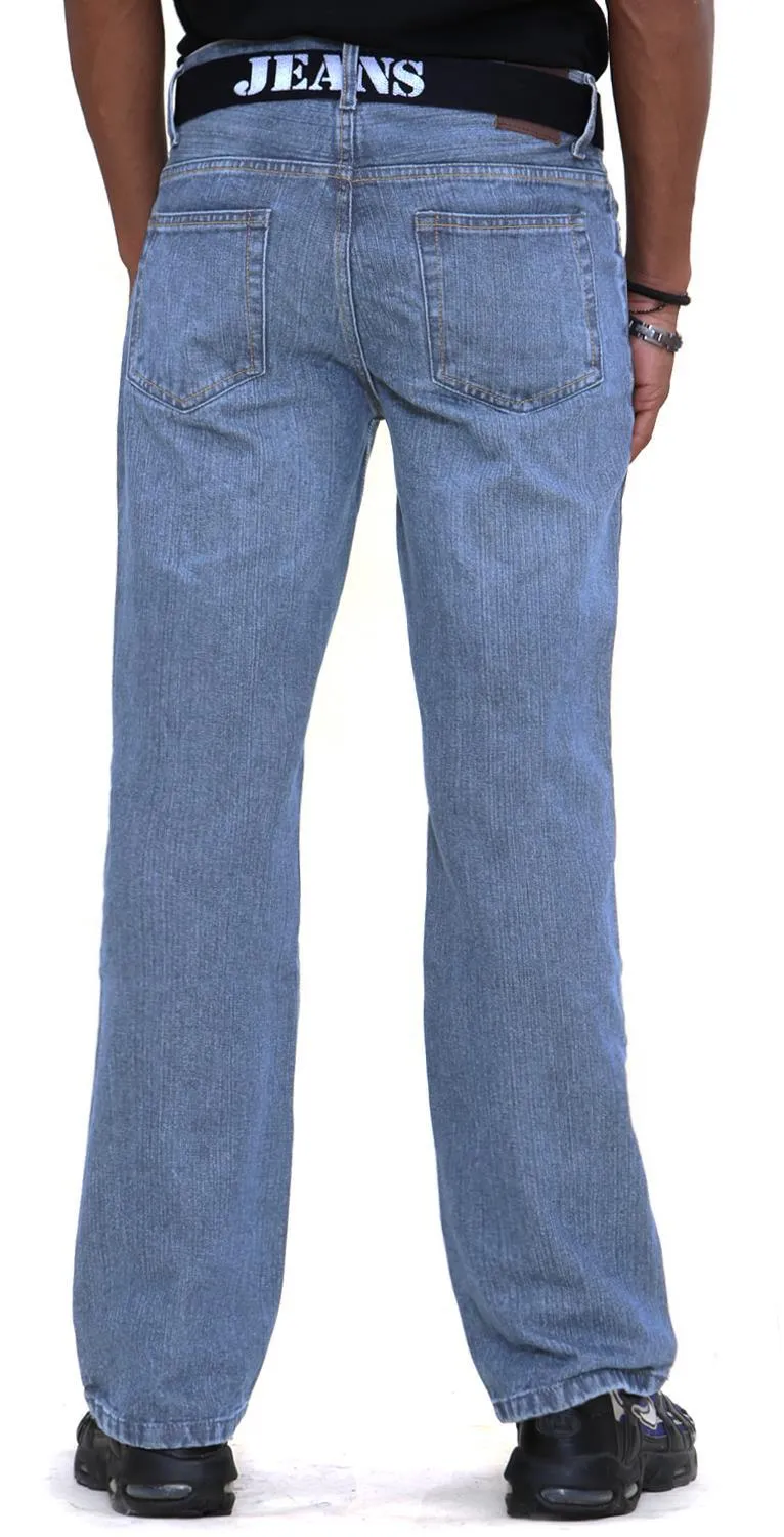 True Face Men Straight Leg Jeans With Free Belt