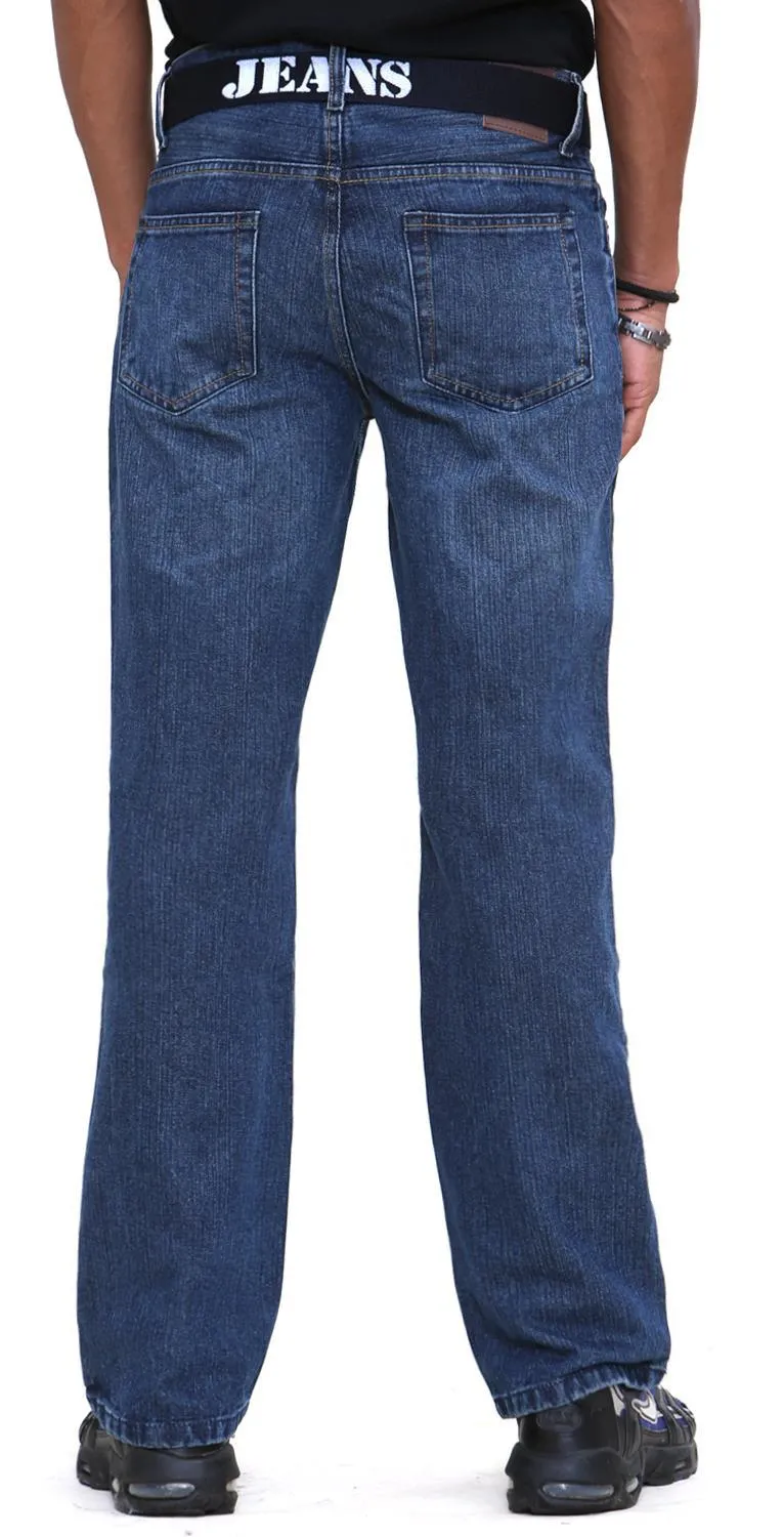 True Face Men Straight Leg Jeans With Free Belt