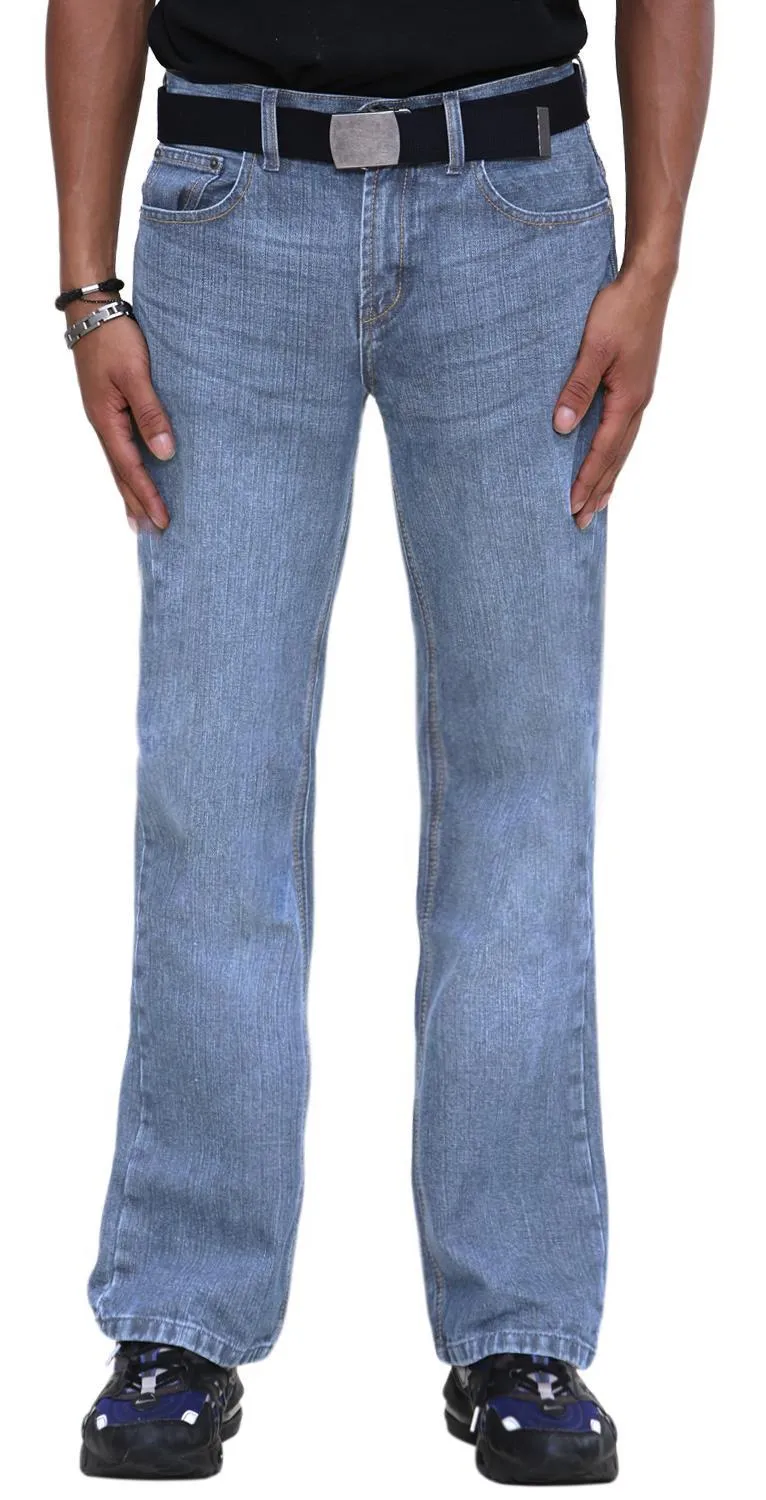 True Face Men Straight Leg Jeans With Free Belt