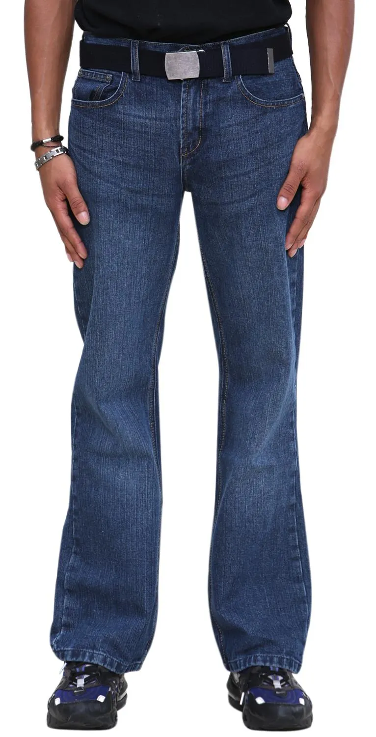 True Face Men Straight Leg Jeans With Free Belt
