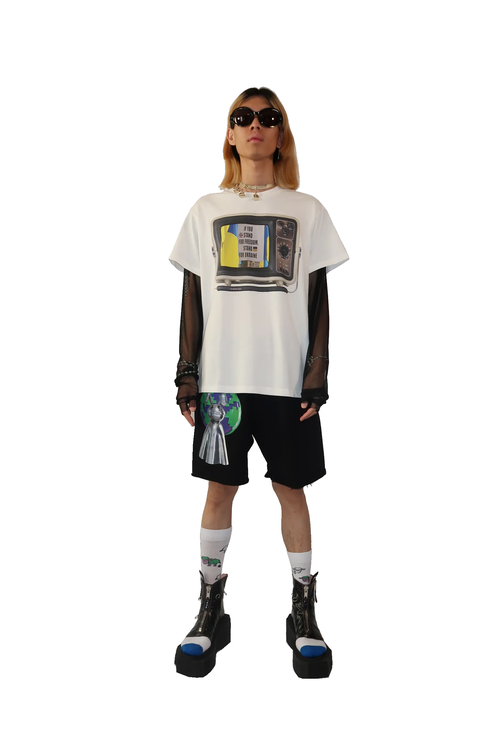 Tv Mesh Sleeve T-shirt
