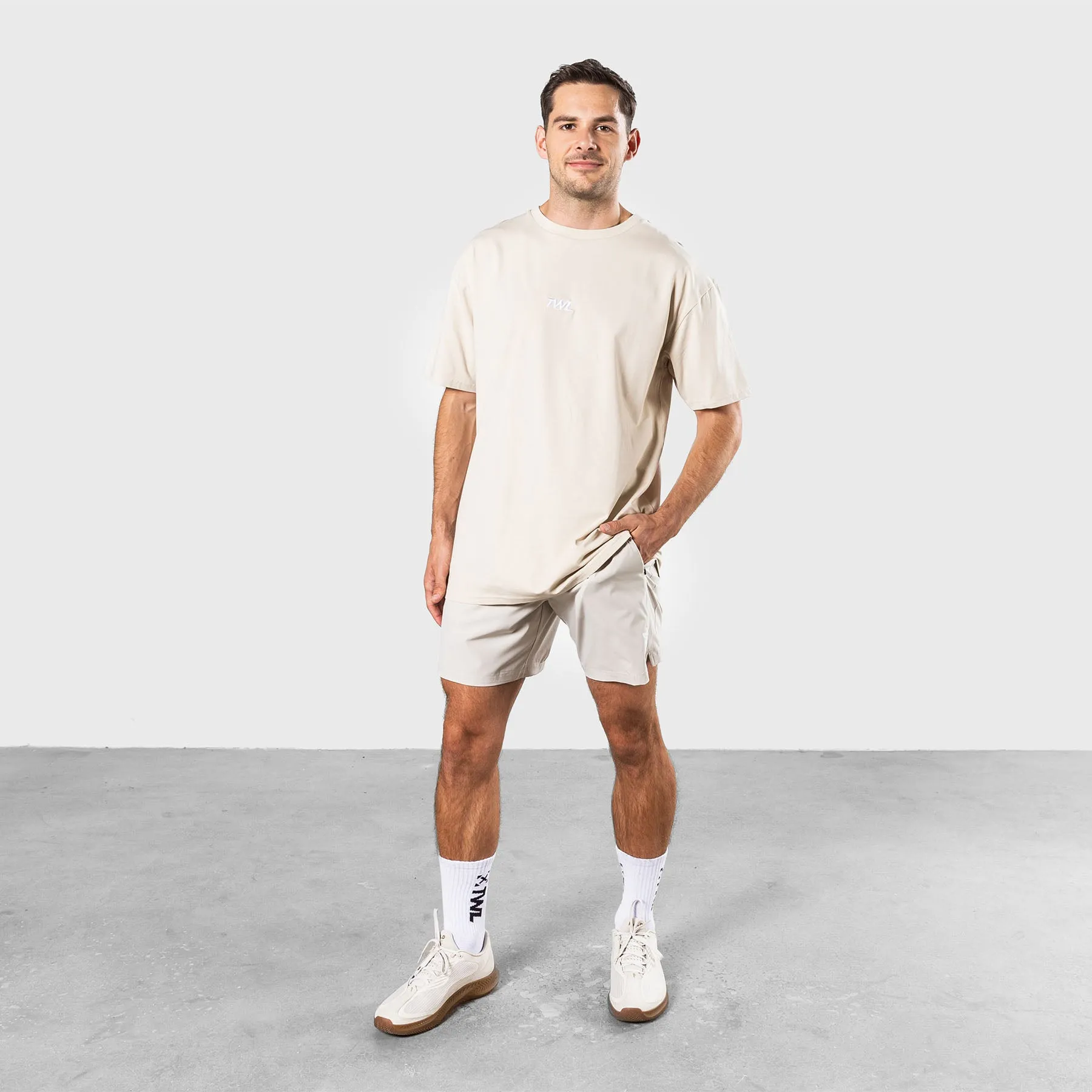TWL - OVERSIZED T-SHIRT - LINEN/WHITE