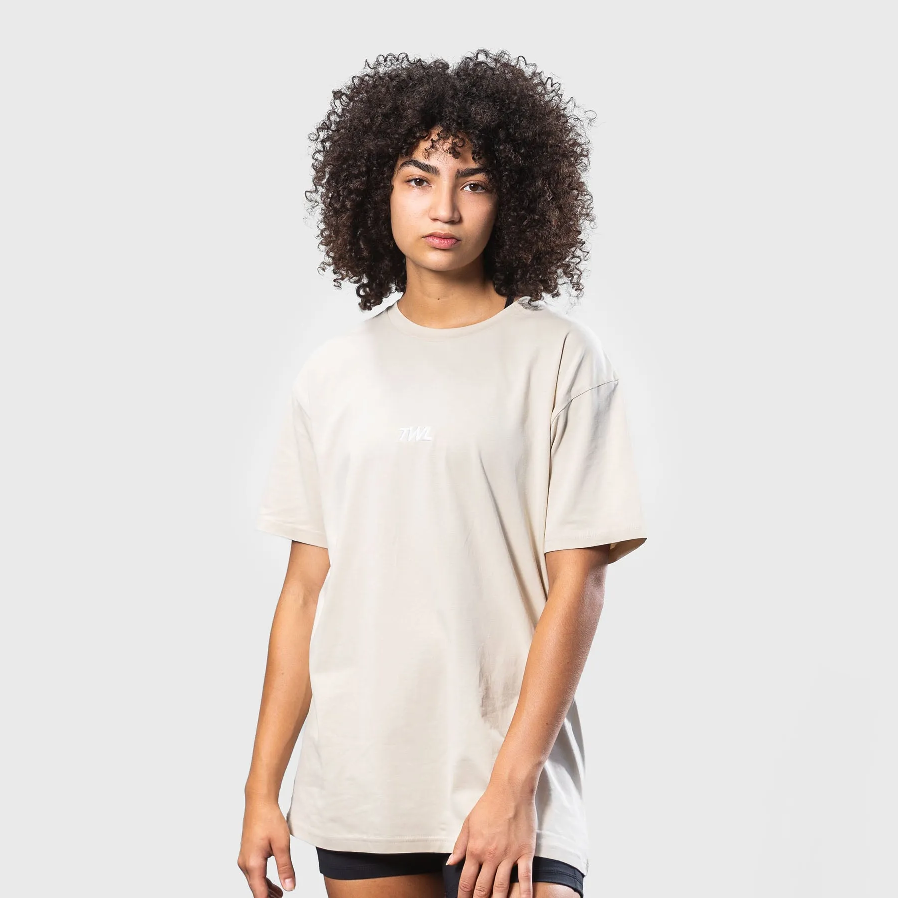 TWL - OVERSIZED T-SHIRT - LINEN/WHITE