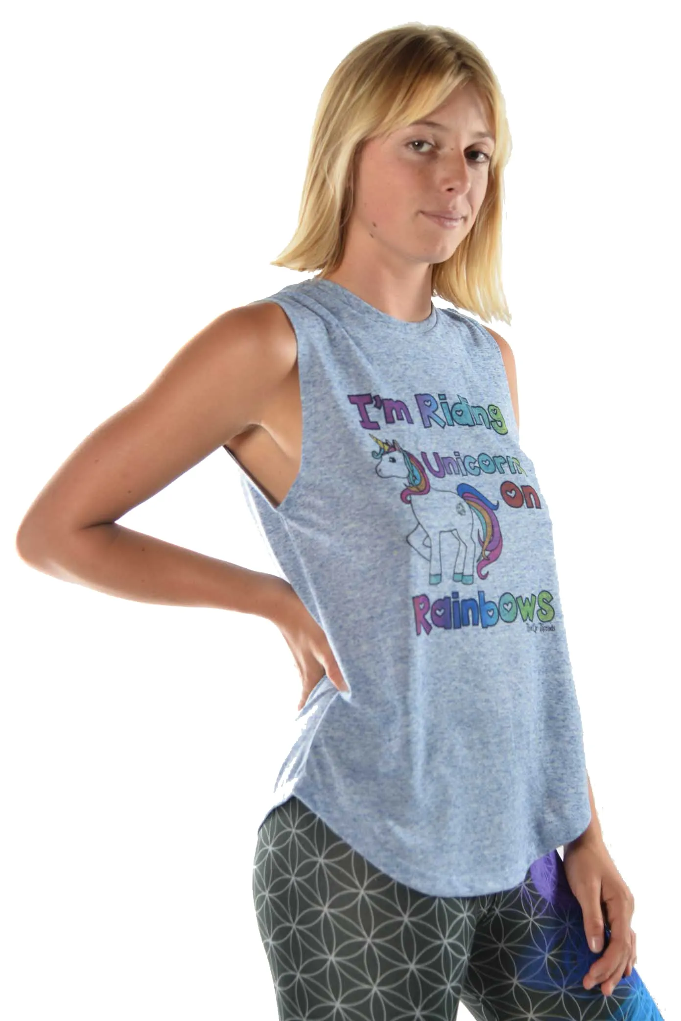Unicorns on Rainbows Linen Boyfriend Tee