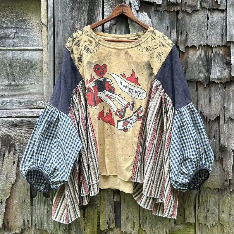 Upcycled Concert Tee featuring Mom Jeans