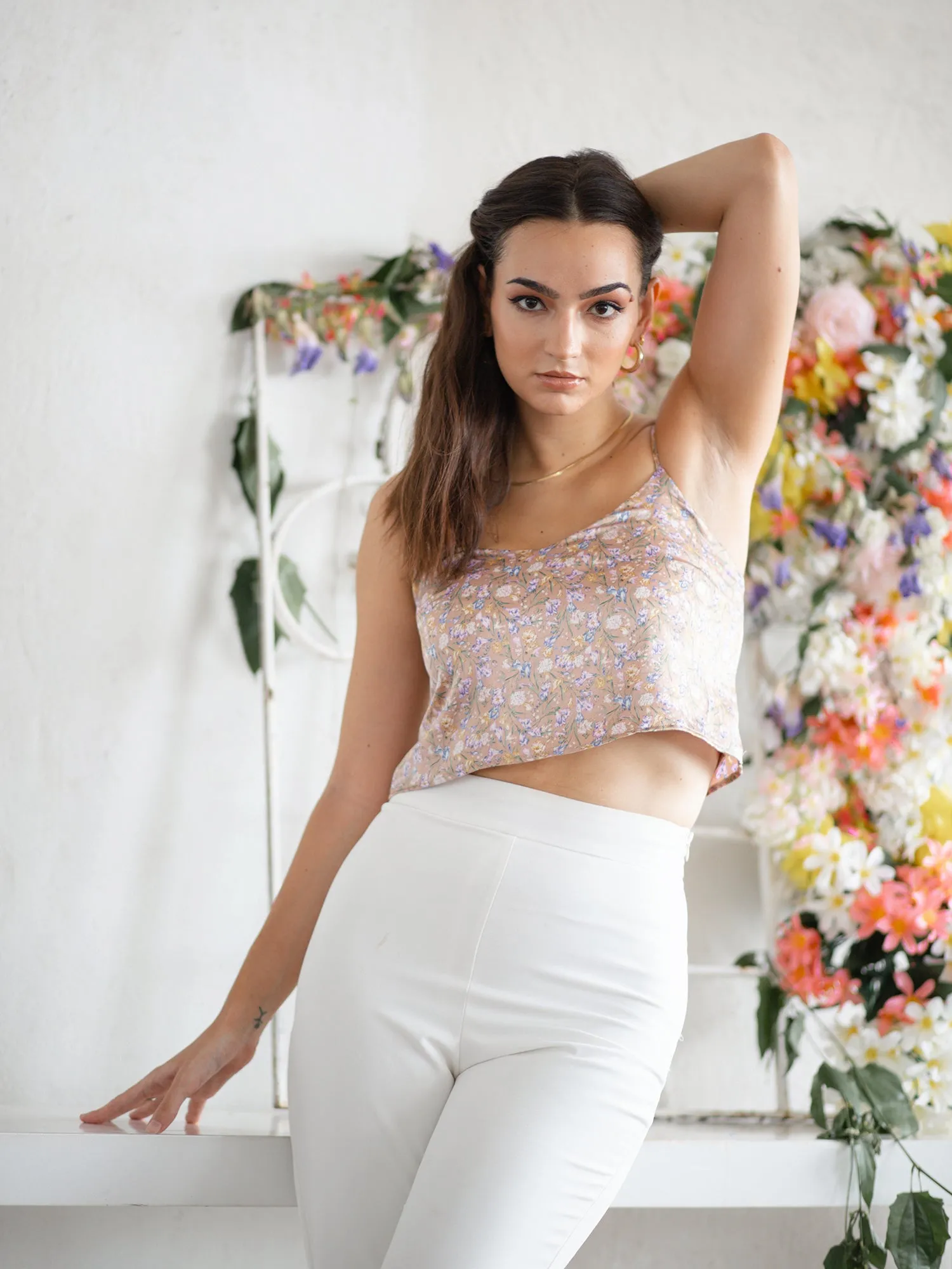 V Neck Crop Cami Top