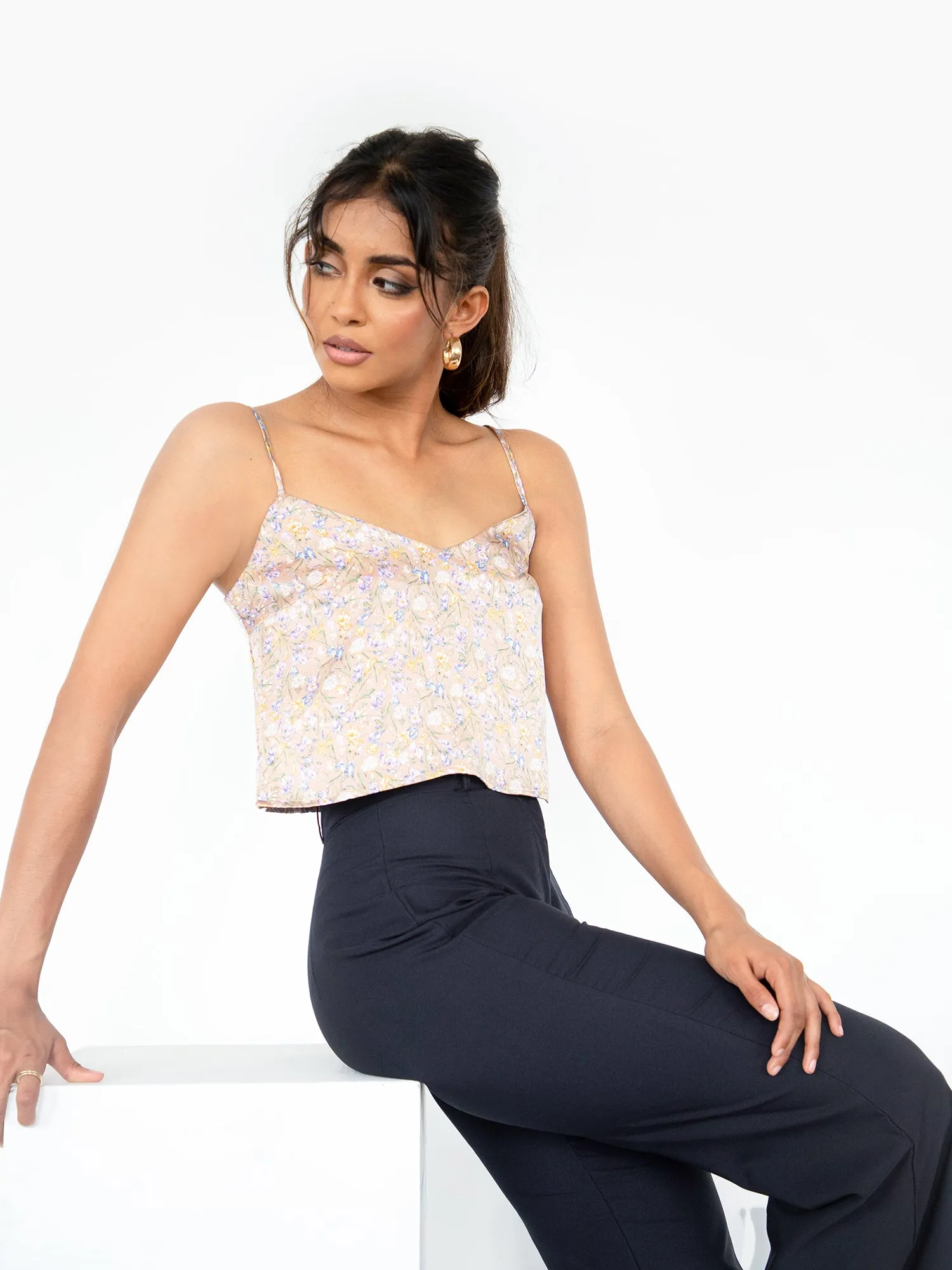 V Neck Crop Cami Top