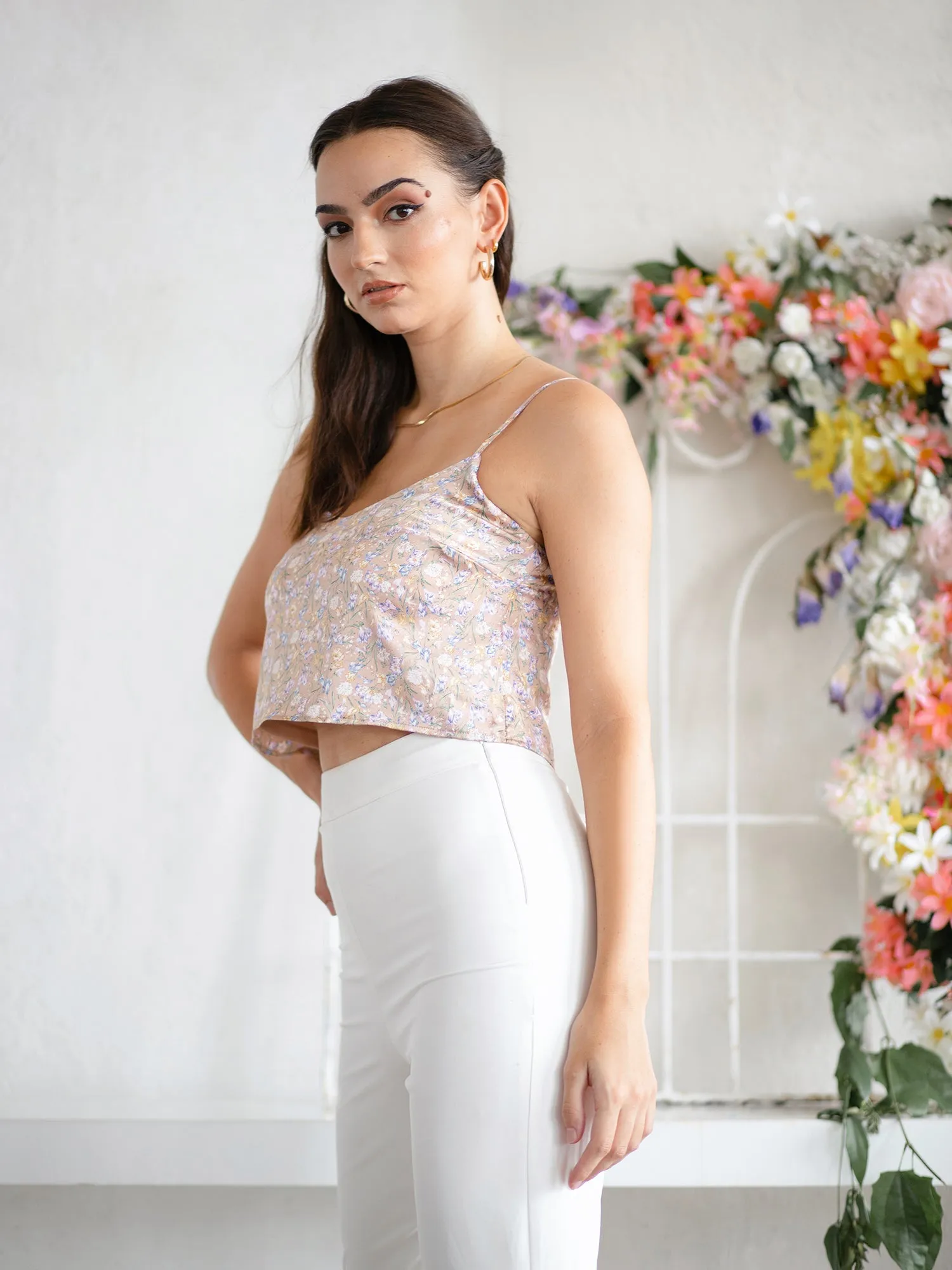 V Neck Crop Cami Top