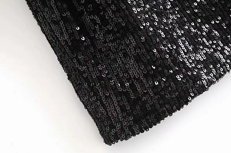 V-neck Sequins Backless Party Mini Dresses