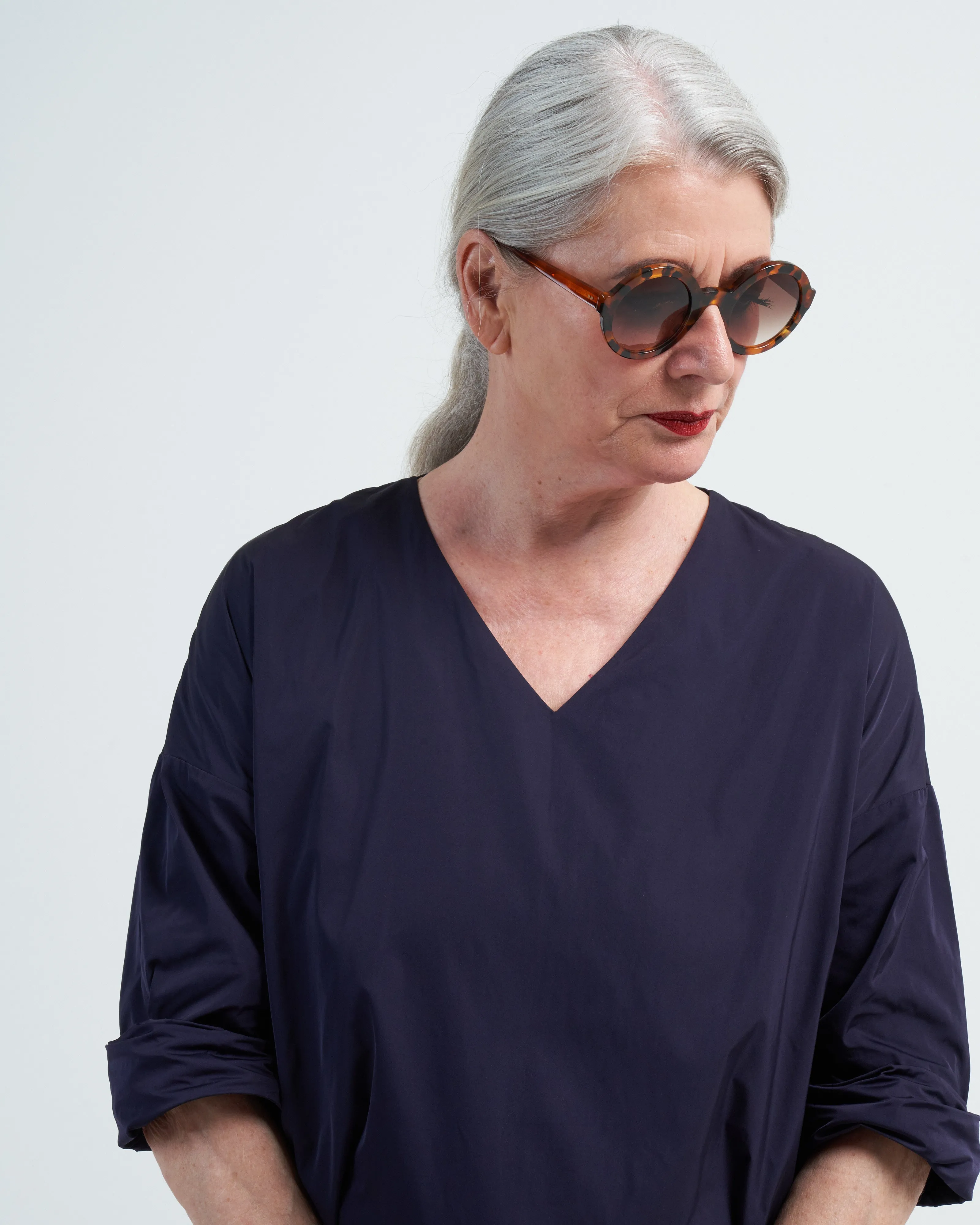 v neck shirt dress - blackberry