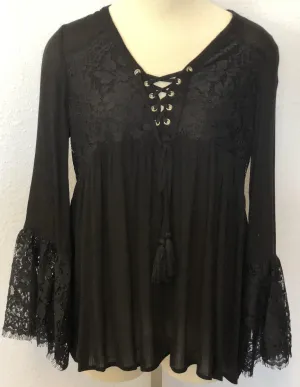 V-NECK WOVEN TOP