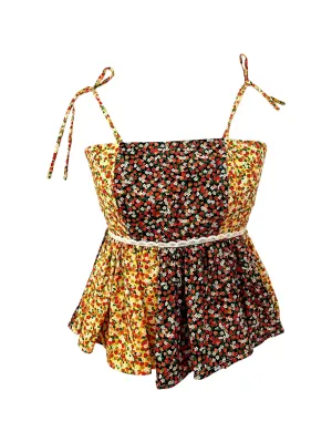 VALENTINA - Strawberry Peplum Crop Top