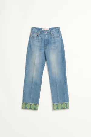 VALENTINO | JACQUARD TRIM JEANS