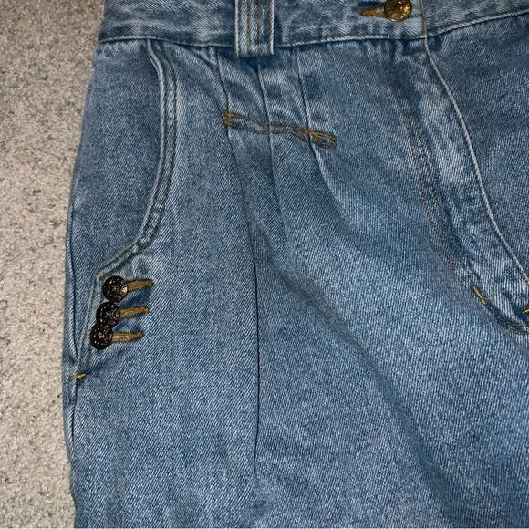 Vintage 80's Gitano 20 34 x 25 Jeans  High Waisted Mom Jeans Tapered Pleats