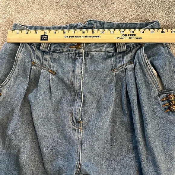 Vintage 80's Gitano 20 34 x 25 Jeans  High Waisted Mom Jeans Tapered Pleats
