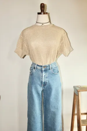 Vintage 90s Oatmeal Mesh Knit (S-M)