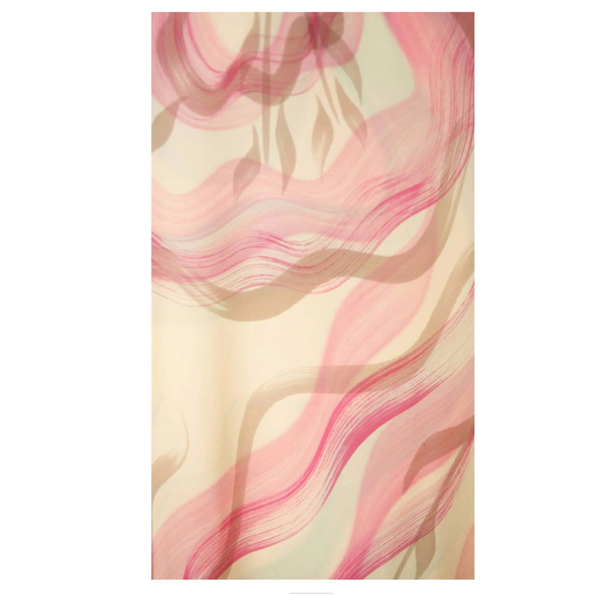 VINTAGE Custom Silk Abstract Print Creamy Peach Shift Dress