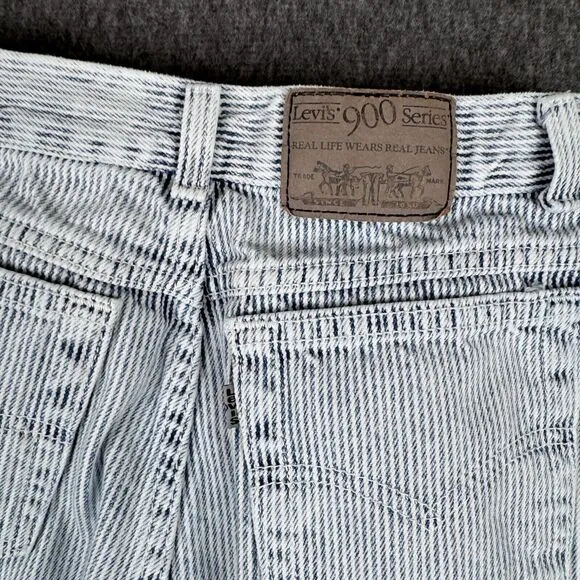 Vintage Levis 900 Series Jeans Women's 11 Blue High Rise Mom Pinstripe USA 80s