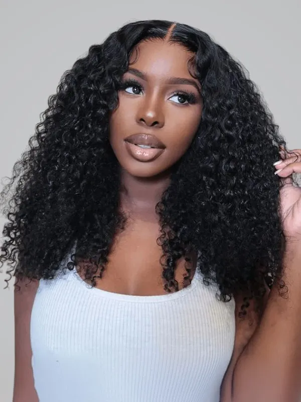Wavymy Kinky Curly Block Wig with Optional Replaceable Tops 150% Density