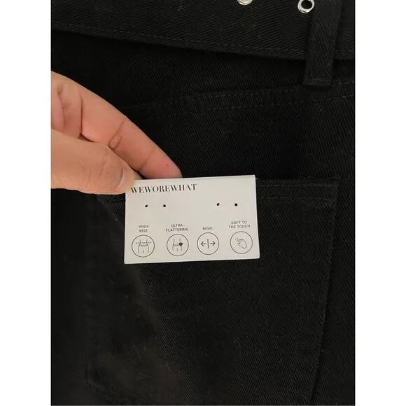 WEWOREWHAT Cut Out Straight Leg Twill Denim Jeans Size 27 NEW