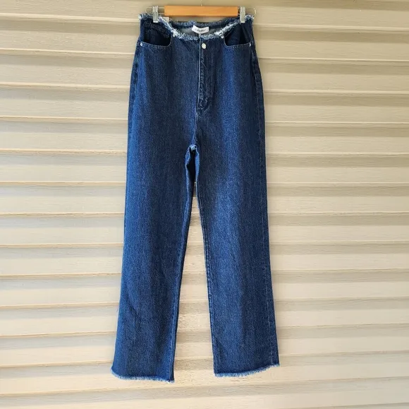 WeWoreWhat Frayed WB straight jeans