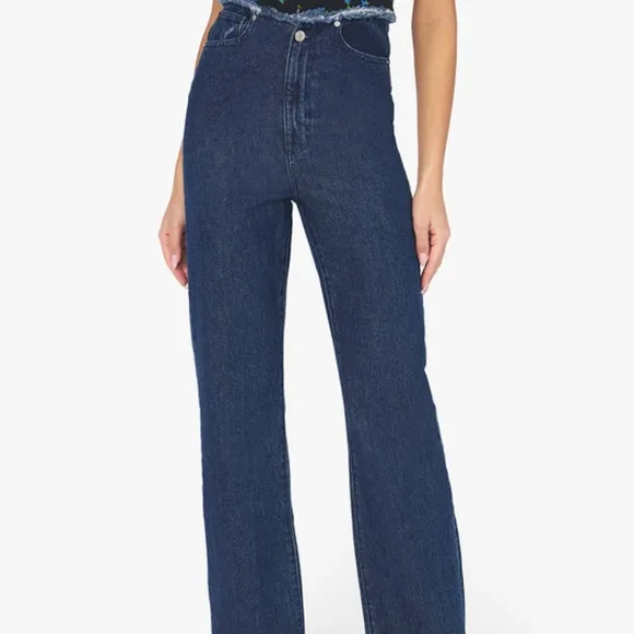 WeWoreWhat Frayed WB straight jeans